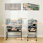 PawHut Large 3 Tier Rolling Hamster Cage with Storage Shelf-Front and top doors facilitate easy access and cleaning