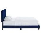 Modway Celine Channel Tufted Performance Velvet King Platform Bed - Navy-Reinforced Center Beam With Support Legs