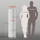 HOMCOM 9-Tier Media Storage Cabinet - 55.1" H - White-Anti-tipping kit enhances safety and stability