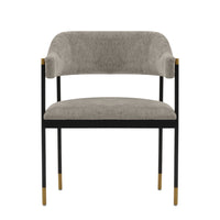 Manhattan Comfort Lia 24.8" Modern Chenille Upholstered Dining Armchair - Stone-Modern Dining Chair for Dining Room and Task Chair Usage