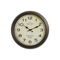 Monarch Specialties Clocks 16" Round Wall Clock - Antique Brown-A trendy 16" round wall clock in antique brown with a vintage vibe for an elegant transitional style to your home decor