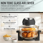 Granitestone Big Boss 16 qt Extra Large Glass Air Fryer with 3 Cooking Sections and Stainless Steel Racks - Black-All-in-one powerhouse: air fry, bake, roast, grill, and toast in one appliance with an adjustable 180°f to 400°f temperature range