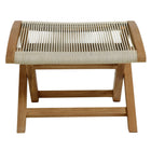 Modway Vienna Outdoor Patio Teak and Rope Folding Ottoman - Natural-7
