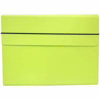 JAM Paper Thin Portfolio File Carrying Case with Elastic Band - 9 1/4 x 1/2 x 12 1/2 - Lime Green-Lime Green Portfolio Carrying Case