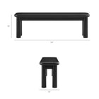 Modway Alvia 58" Oak Wood Bench - Black-Oak Wood Veneer Seat