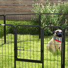 PawHut Heavy Duty 8-Panel Dog Playpen for Small & Medium Dogs - 23.5" L-Convenient door to enter/exit and come with insurance against risk