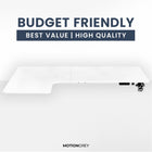 MotionGrey Ergo2 Pro Adjustable Left L-Shaped Standing Desk with Memory Settings - 63" x 43" - White Top - White Frame-7