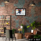 Connor Mcdavid Oilers 2025 Playoffs - Framed Canvas - 31" x 22"-Officially licensed by the NHL and NHLPA