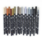 Tombow Dual Brush Pen, Neutrals, 20/Pack-Odor-less & Non-bleed Water-based Ink