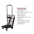 Voltstair Titan Electric Stair Climbing Hand Truck - 440 Lb Capacity - Black/Blue-Weighs only 67 lb for easy transport between job sites