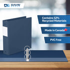 Davis Group Premium Economy Binder - Round Ring - 2" - Navy Blue - 6 Pack-Ideal for Conferences, Reference, Colleges & Universities