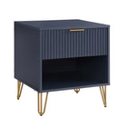Manhattan Comfort DUMBO 20.07" Modern 1-Drawer Nightstand - Midnight Blue-17.73" L x 20.07" W x 21.65" H