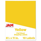 JAM Paper Full Page Labels, 8.5 x 11 Sticker Paper, AstroBrights Solar Yellow, 2 sets of 5 (337628610g)-Size: 8.5" x 11"
