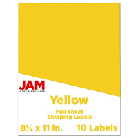 JAM Paper Full Page Labels, 8.5 x 11 Sticker Paper, AstroBrights Solar Yellow, 2 sets of 5 (337628610g)-Size: 8.5" x 11"
