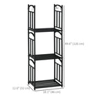 Outsunny 3-Tier Firewood Rack - Metal Wood Storage Holder with Tool Hooks-Convenient top hooks to keep your accessories organized