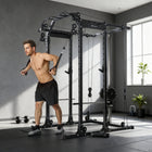 Soozier Multi-Functional Power Rack - Smith Machine with Pull Up Bar-Supports weight bench exercises like flys and presses 