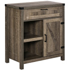 HOMCOM 30" L Sideboard Buffet Cabinet - Dark Oak-Barn door style front and dark hardware evoke a rustic charm in your home 