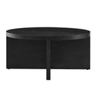 Modway Silas Round Wood Coffee Table - Black-Leveling, Non-Marking Feet