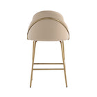 Manhattan Comfort Gracie 22" Modern Leatherette Upholstered Counter Stool - Tan and Gold - 3 Pack-Minimal Assembly Required. Hardware Included