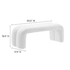 Modway Dax 50.5" Chenille Upholstered Accent Bench - Frost-Chenille Upholstery
