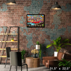 Historic Highway by Michel Fishel - Framed Canvas - 31" x 22"-Museum-quality reproduction with vibrant colors