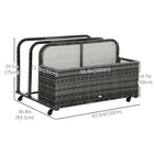 Outsunny Rolling Pool Storage for Floats - Grey-Suitable for poolside, balcony, garden, decks, and other outdoor spaces     
