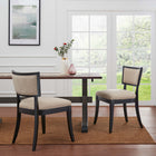 Modway Pristine Upholstered Fabric Dining Chairs - Beige - 2 Pack-Solid Rubberwood Frame
