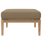 Modway Clearwater Outdoor Patio Teak Wood Ottoman - Grey/Light Brown-Removable Cushion