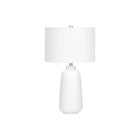 Monarch Specialties 26" H Table Lamp - Cream Ceramic / Ivory / Cream Shade-Illuminate a living room, office or bedroom with this trendsetting, modern 26"h table lamp in a classic tapered cream ceramic base with a subtle texture, topped with a chic ivory linen drum shade and silver finial