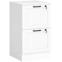 HOMCOM 2-Drawer Letter/A4 Filing Cabinet with Lock - White-Two file drawers minimizes office clutter
