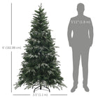 HOMCOM 6' Snow-Flocked Artificial Christmas Tree with 850 Branch Tips - Green-Flame retardant branches enhance safety 
