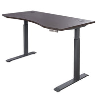 Motionwise M3 PRO Series Ergonomic Curve 30" x 60" Electric Sit-Stand Desk with Dual Motors - American Walnut-Electric Height Adjustment: Seamlessly switch between sitting and standing with a height range of 28” to 48”, helping reduce back pain and improve posture during long workdays, with a sturdy dual-motor system for smoother, faster height adjustments