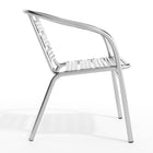 Flash Furniture Heavy Duty Commercial Aluminum Indoor-Outdoor Restaurant Stack Chair with Triple Slat Back-Integrated Arms