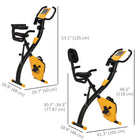 Soozier 3 in 1 Folding Exercise Bike w/ 8-Level Magnetic Resistance - Yellow-8-level adjustable magnetic resistance for a variety of workout intensity 