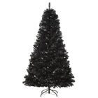 HOMCOM 7' Artificial Christmas Tree with Auto Open - Wide Base - Black-Tall artificial Christmas tree in a realistic spruce tree-style 