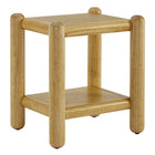 Modway Arcus Rectangular 2-Tier Side Table - Oak-Rectangular Two-Tier Table