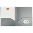 JAM Paper Heavy Duty Plastic Two-Pocket School Folders - Silver - 6 Pack-Size: 9.5 x 11.625 inches | Easily fits 8.5" x 11" documents