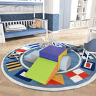Qaba Toddlers Foam 4-Piece Play Set - Dark Colours-Soft PU leather for easy cleaning 