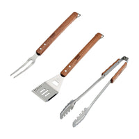 Tramontina Churrasco Stainless Steel BBQ Tool Set with Jatoba Wood Handles - 3 Piece Set-Equip seasoned grill masters and weekend grill warriors with tools to create the perfect Churrasco experience in their own backyard