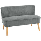 HOMCOM 46" Loveseat Sofa with Wood Legs - Grey-Soft corduroy fabric resists wrinkles and deformation