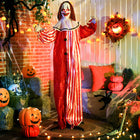 Outsunny 65" Life-Size Animated Clown Halloween Decoration-Dynamic sound and light effects create an immersive, terrifying Halloween atmosphere 