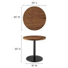Modway Viva Round Acacia Wood Side Table - Black Light Oak-Metal Pedestal Base