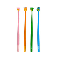 Merangue Silicone Crocodile Topper Pens - 0.7mm - Black-Fine tip gel pens with black ink