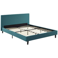 Modway Anya Fabric Full Bed - Teal-Platform Bed Frame With Headboard
