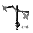 Rocelco 46" Adjustable Sit/Stand Corner Desk Riser with Dual Monitor Mount - Black -Supports 40 pounds