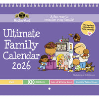MotherWord 2025-2026 Monthly Tabbed Wall Calendar - 11" H x 12" W - English-16 months with printed monthly tabs: September 2025 - December 2026