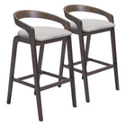 Zuo Troy Barstool - Dove Grey/Espresso - Set of 2-Armrest support