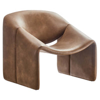 Modway Vivi Vegan Leather Accent Chair - Brown-Luxe Accent Chair