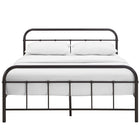 Modway Maisie Stainless Steel Queen Bed Frame - Brown-Reinforced Center Beam