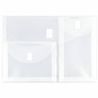 JAM Paper Plastic 3 Pocket Envelopes, VELCRO Brand Closure, Letter Booklet, 9.75 x 13, Clear Poly, 10 Pack-Clear